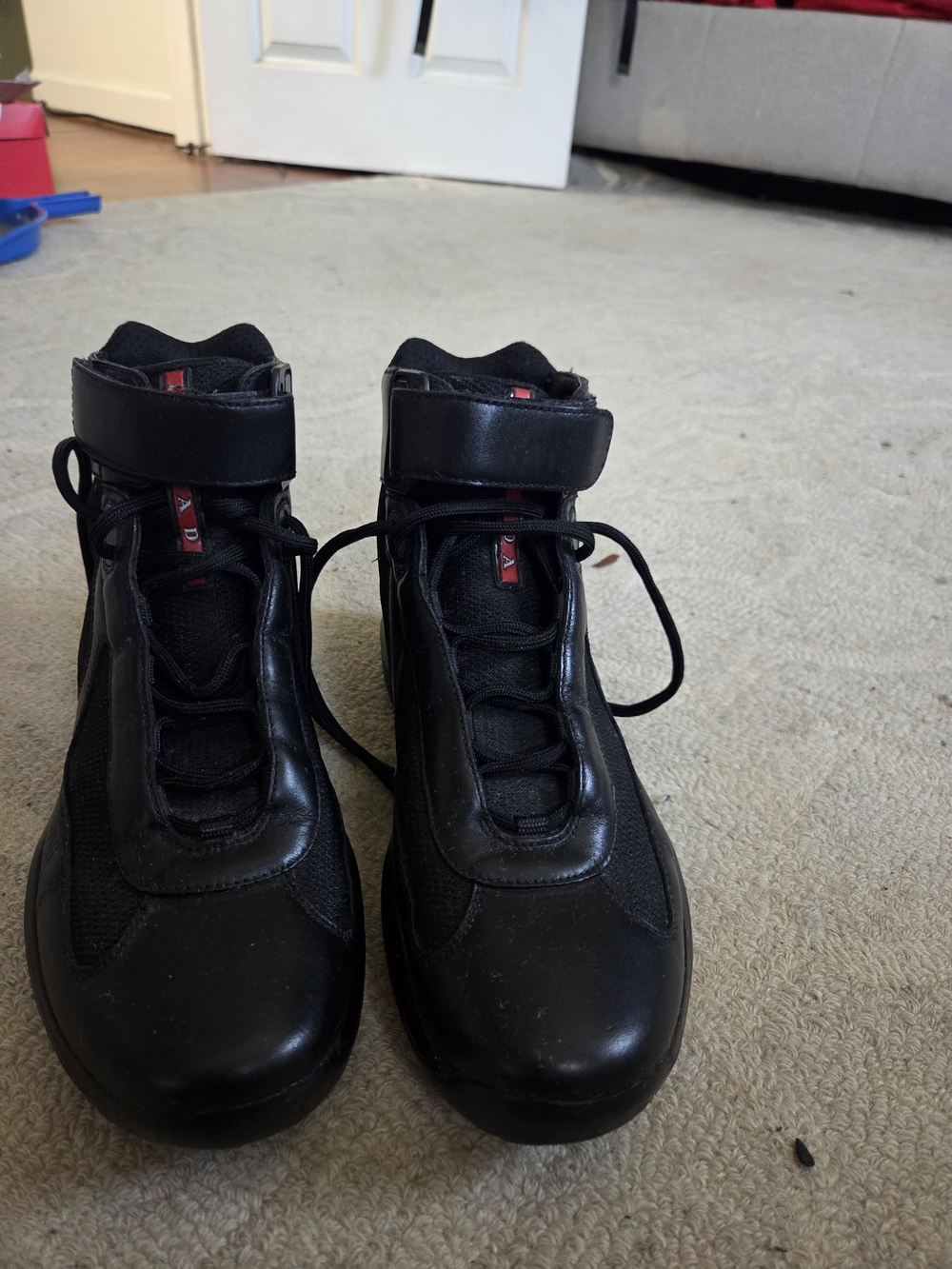 Black High-Top Sneakers with Ankle Strap